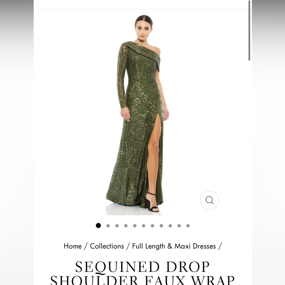 Asymmetric sleeve Mac Duggal sequin gown